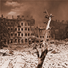 Bombed Warsaw street