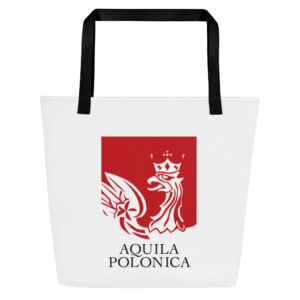 Tote Bag, 16" x 20" with inside pocket - Aquila Polonica logo