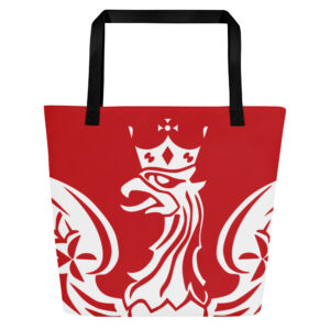 Tote Bag, 16" x 20" with inside pocket - Aquila Polonica Eagle on Red