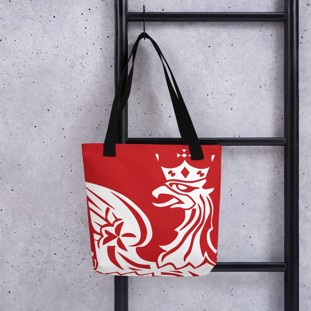 Tote Bag, 15" x 15" - Aquila Polonica Eagle, red - Image 3