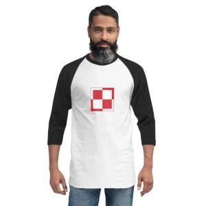 3/4-Sleeve Raglan Shirt - Polish Air Force Checkerboard